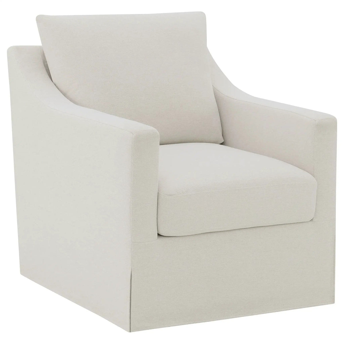 Winter Upholstered Sloped Arm Accent Swivel Chair | 29 x 33.75 x 34 in | Fabric | Beige