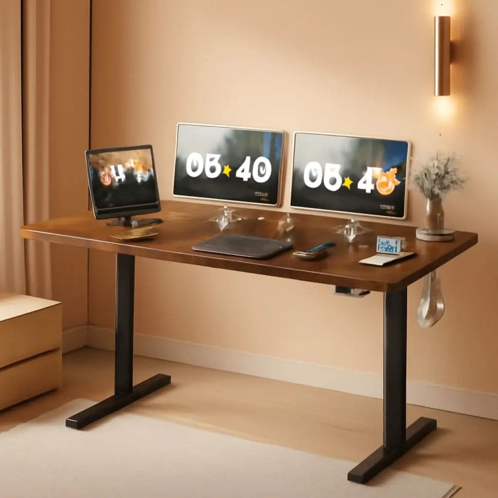 Electric Height Adjustable Standing Desk 55 X 24 Inch With Memory Presets from PriceLows™