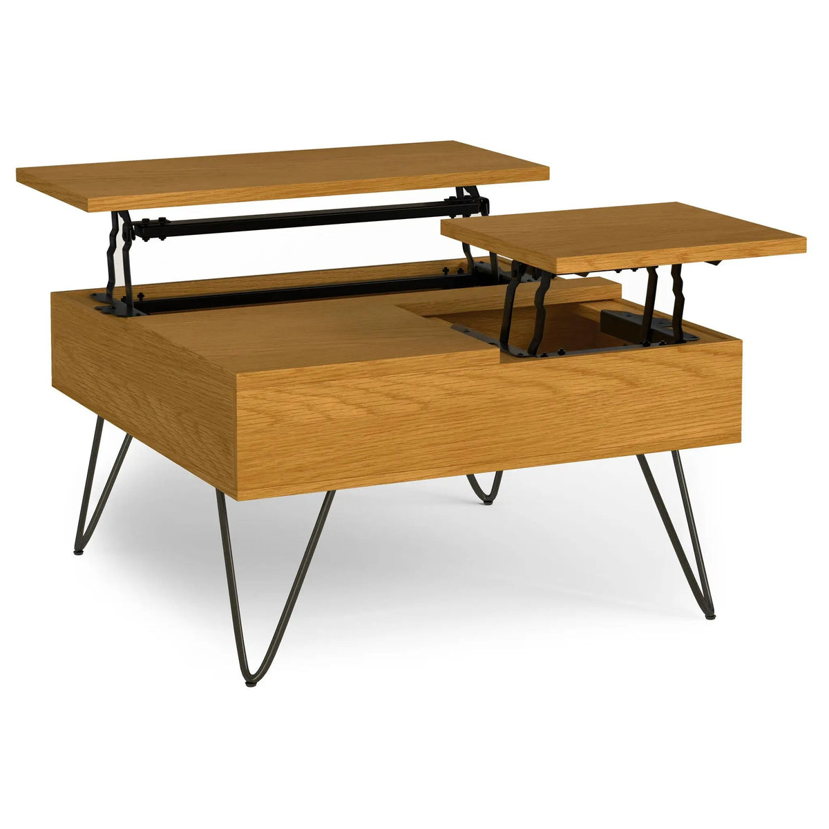 Hunter Lift Top Coffee Table | Handcrafted Solid Mango Hardwood | Split Lift Top | Large Storage Area