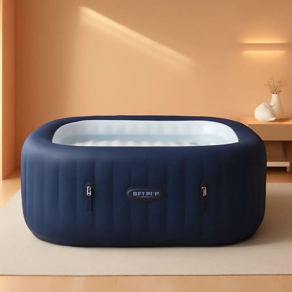 Blue 6 Person Inflatable Hot Tub Square With 140 Jets from PriceLows™