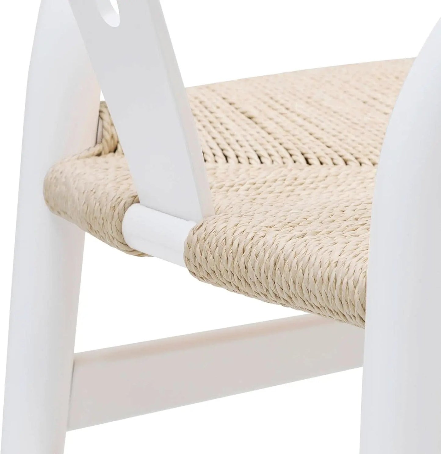 Mid Century White Weave Dining Chair For Dining Room from PriceLows™