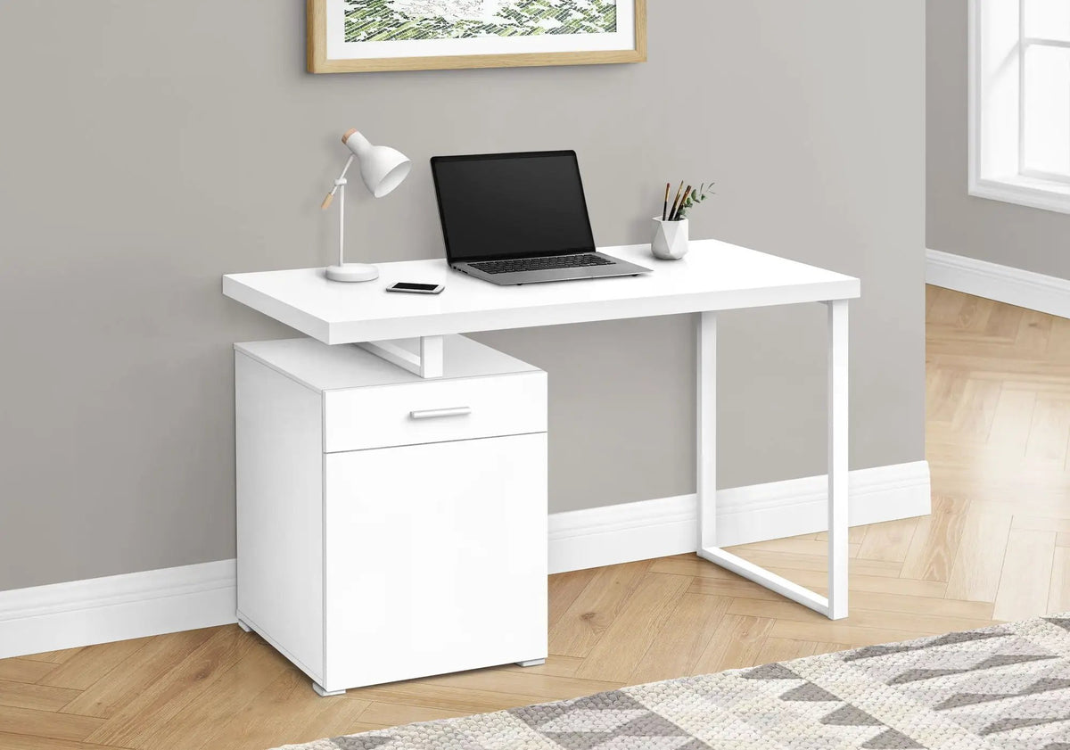 Computer Desk With Storage Unit | 47.25 Inch Width | Left Or Right Setup | One Drawer