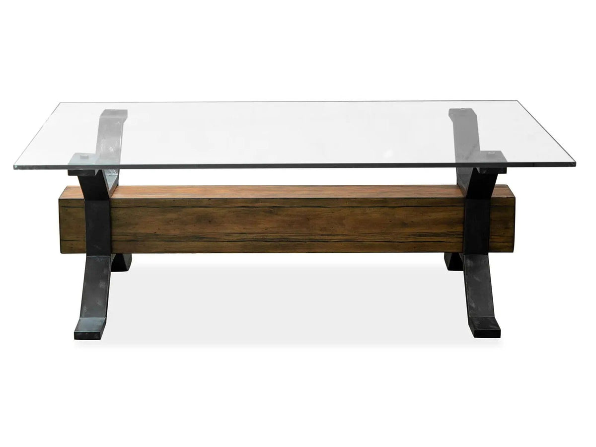 Sawyer Rectangular Table | 2 Pieces | Glass & Iron | Living Room