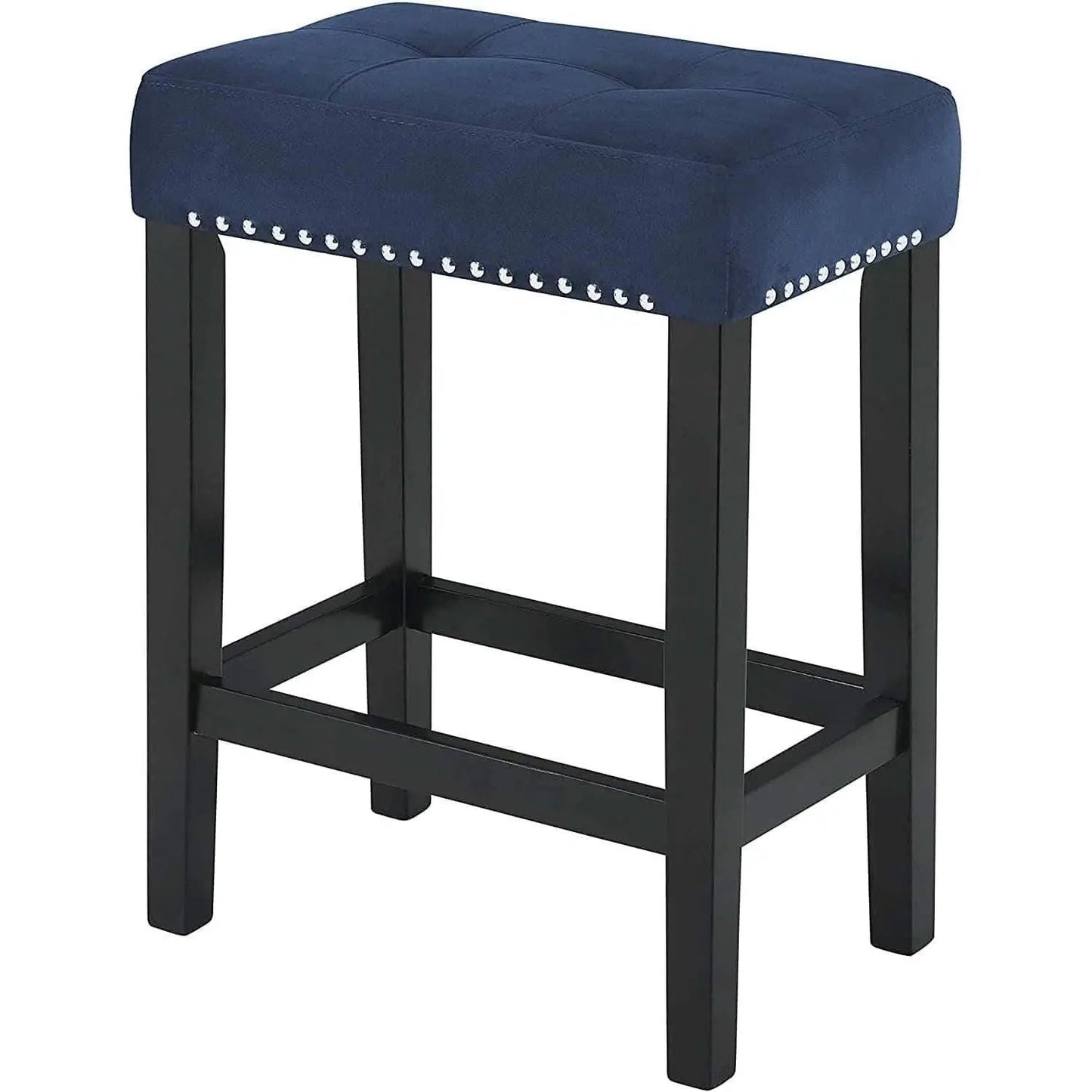 Blue Velvet Bar Table Set With Faux Marble Top 4 Piece from PriceLows™