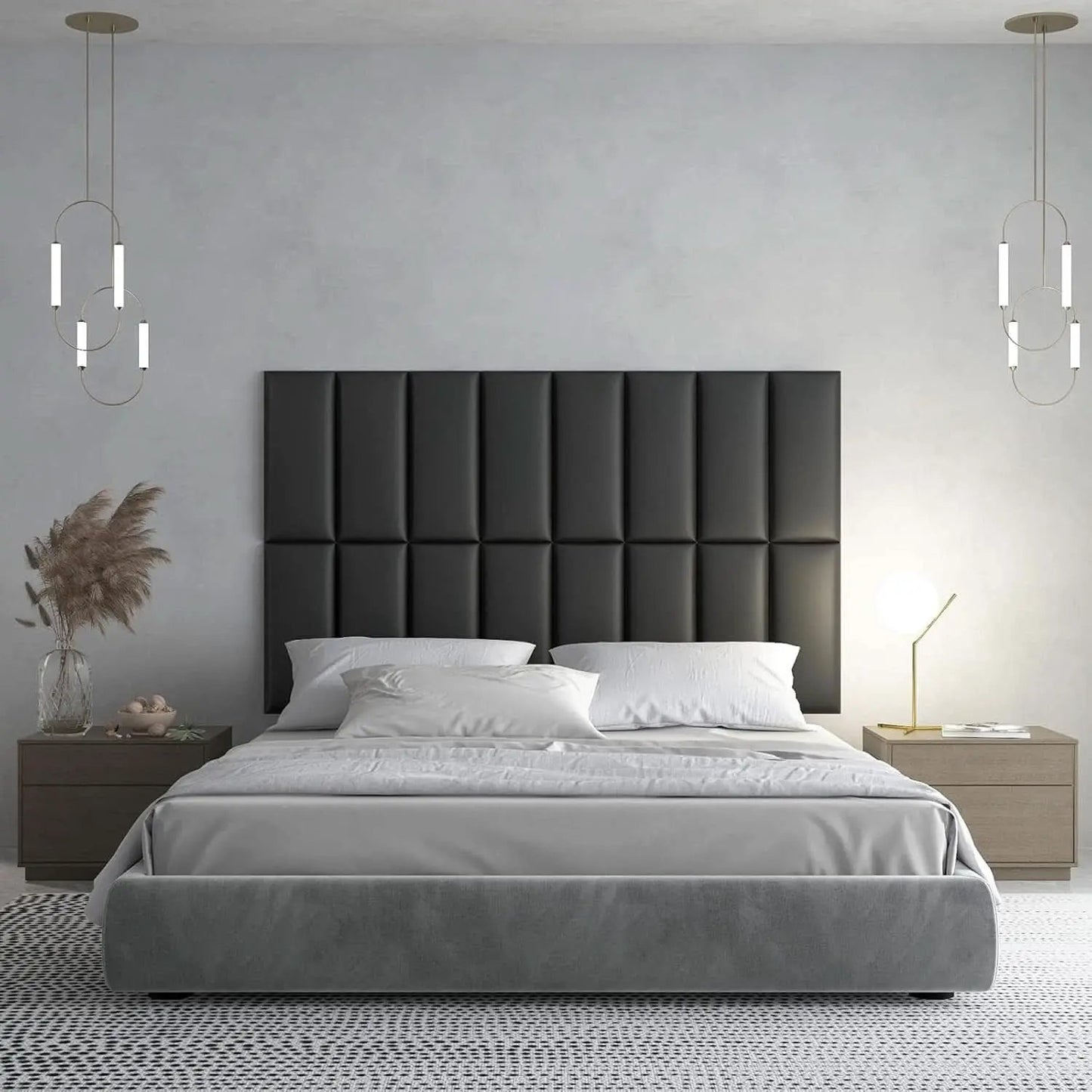 Peel And Stick Upholstered Headboard Wall Panels 12-Pack from PriceLows™