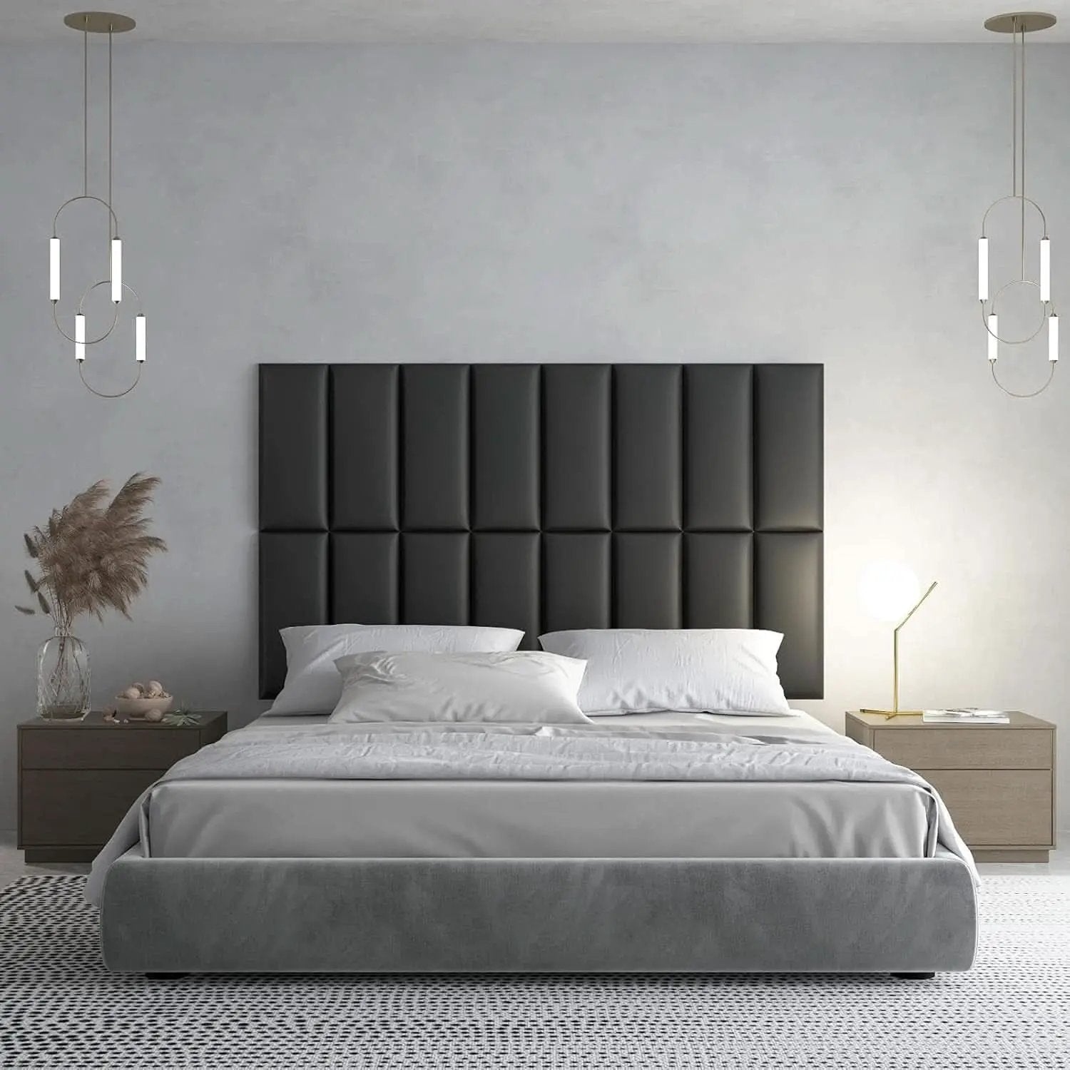 Peel And Stick Upholstered Headboard Wall Panels 12-Pack from PriceLows™