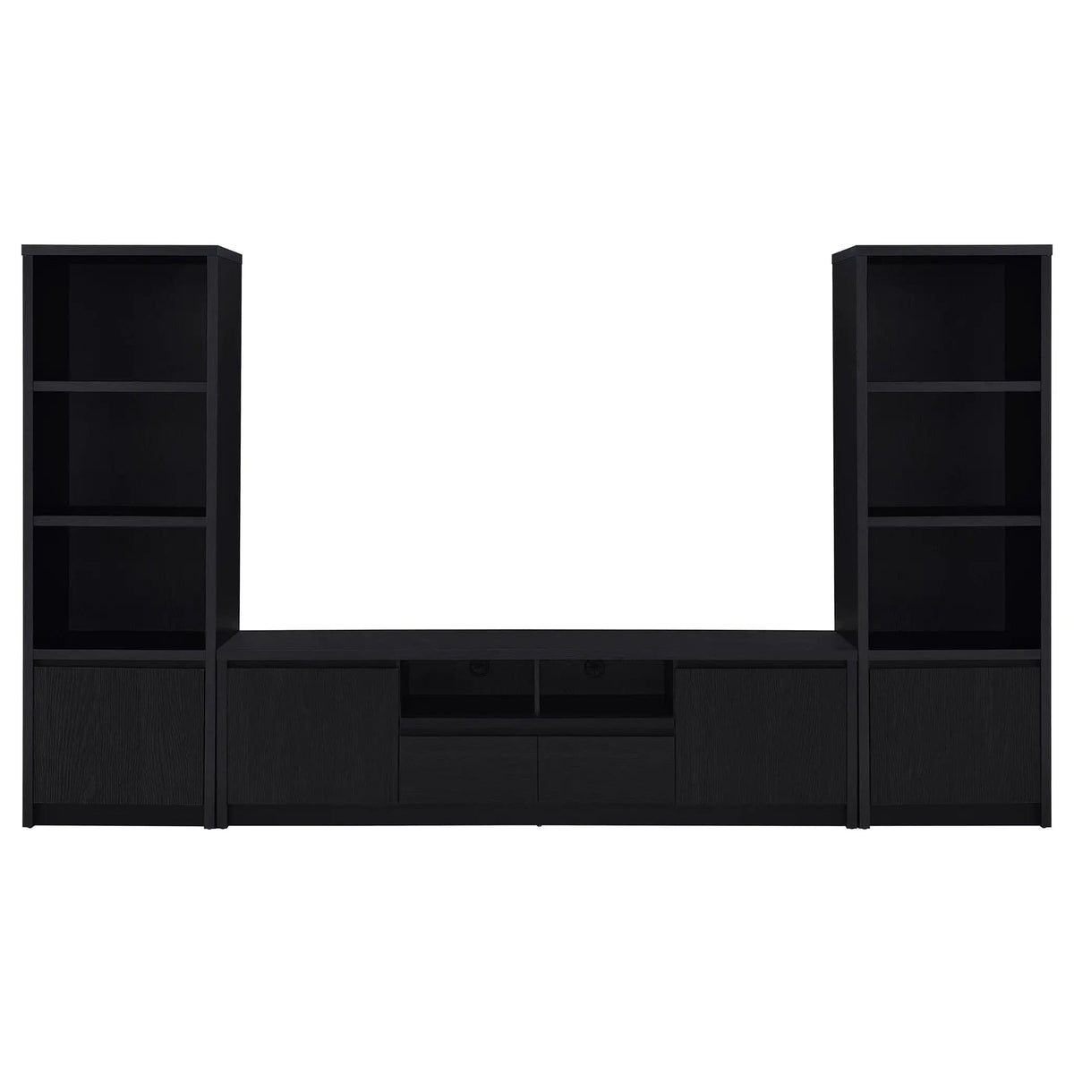 Winfield 3-piece Entertainment Center 78-inch TV Stand | 3-Piece Set | Veneer | Black