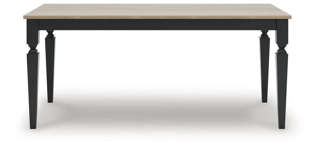 Brenkerton Rectangular Dining Table | Grayish Brown And Black | 72 Inch Width | Mango Wood