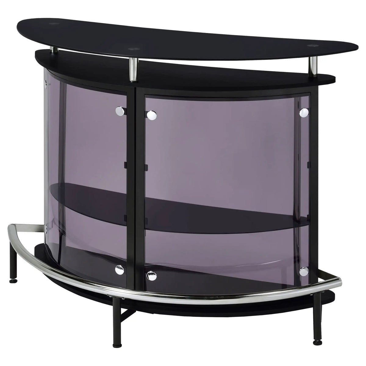 Amarillo Freestanding Glass Top Home Bar Wine Cabinet | 50.75 x 20 x 41 in | Glass & Acrylic | Black