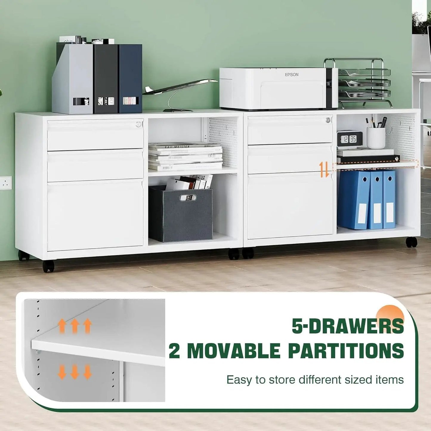White Locking 3 Drawer File Cabinet For Home Office from PriceLows™