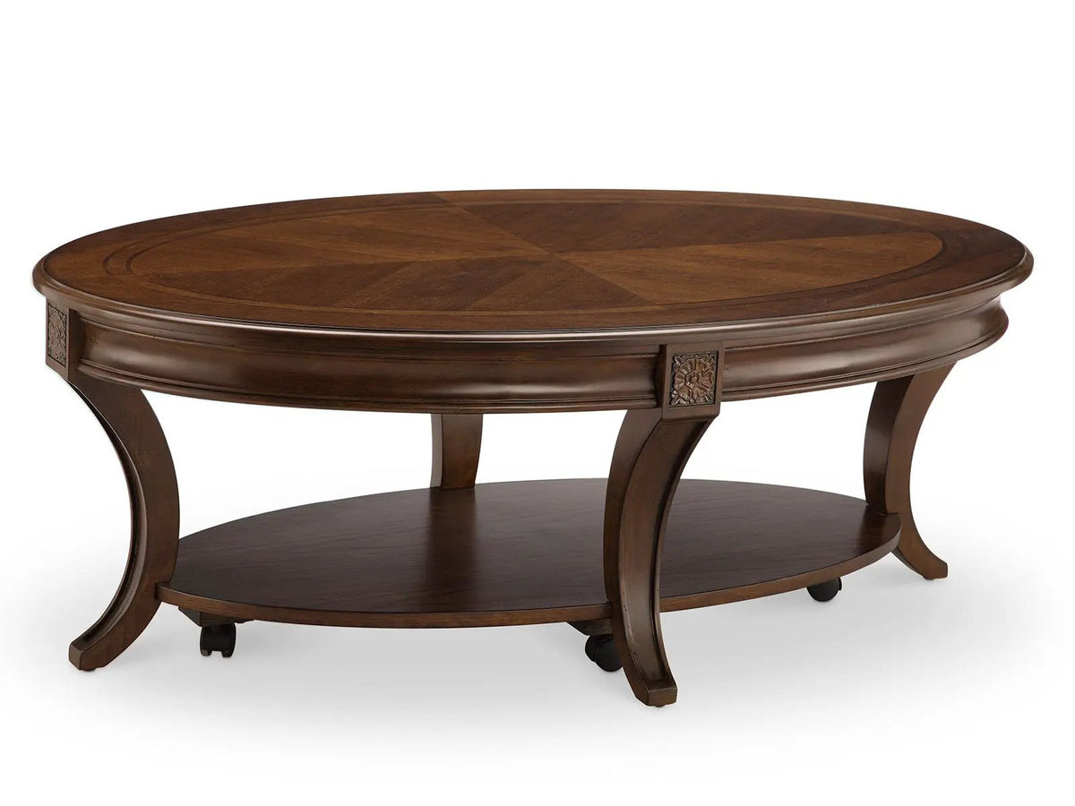 Winslet Oval End Table | Cherry And Walnut Veneers | Warm Cherry Finish | Hardwood Solids