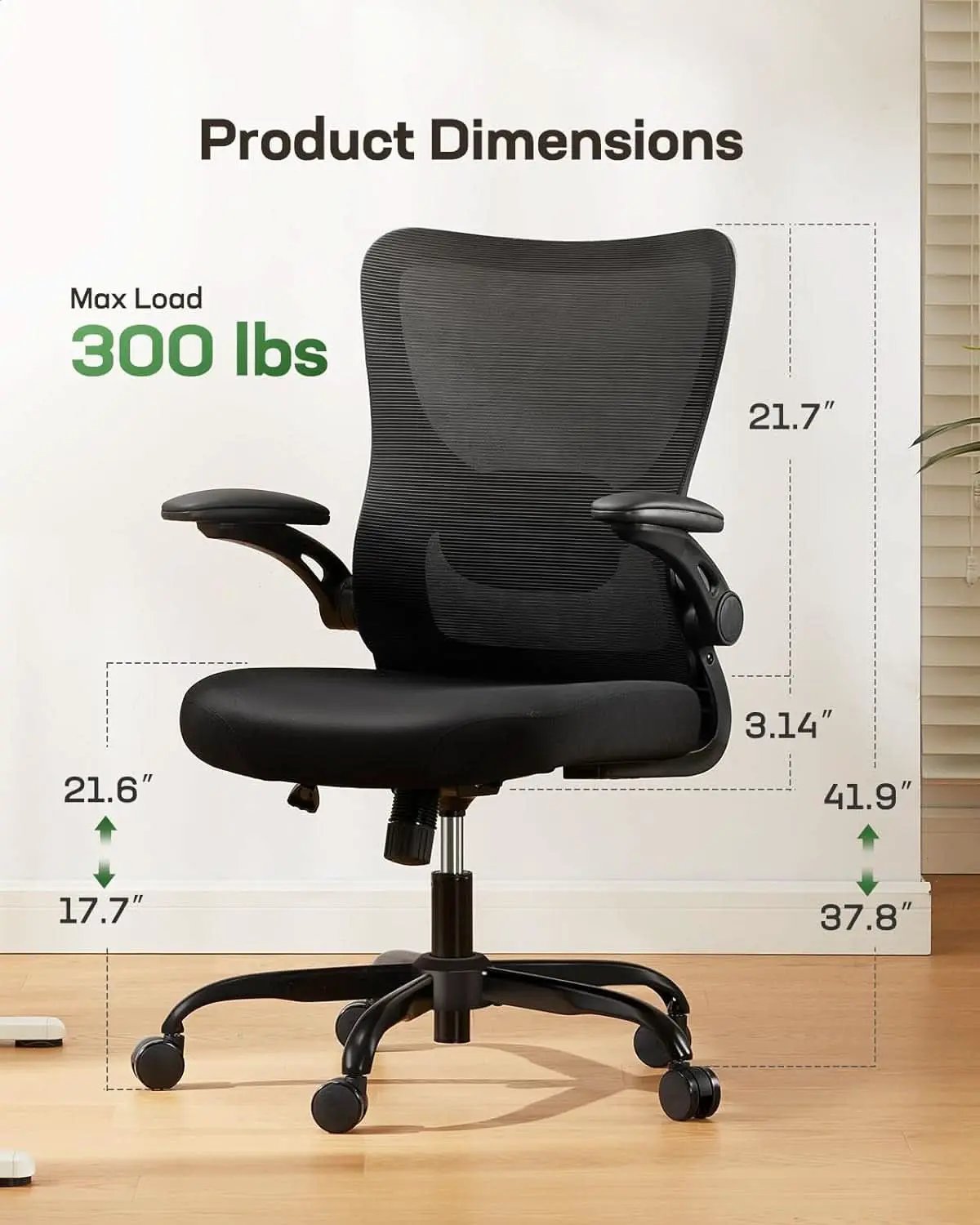 Mesh Office Chair With Adjustable Armrests And Lumbar from PriceLows™