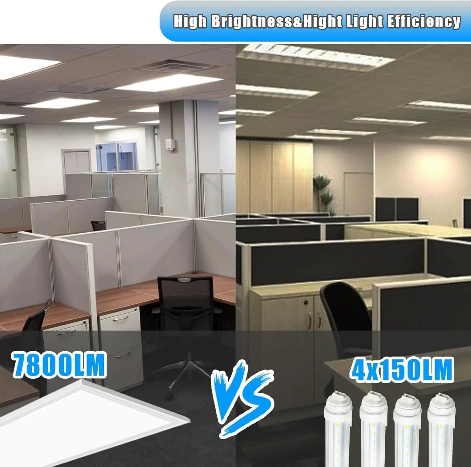 2x4 LED Flat Panel Light 4 Pack Dimmable 7800LM 5000K Ceiling Lighting Commercial Office Ready from PriceLows™