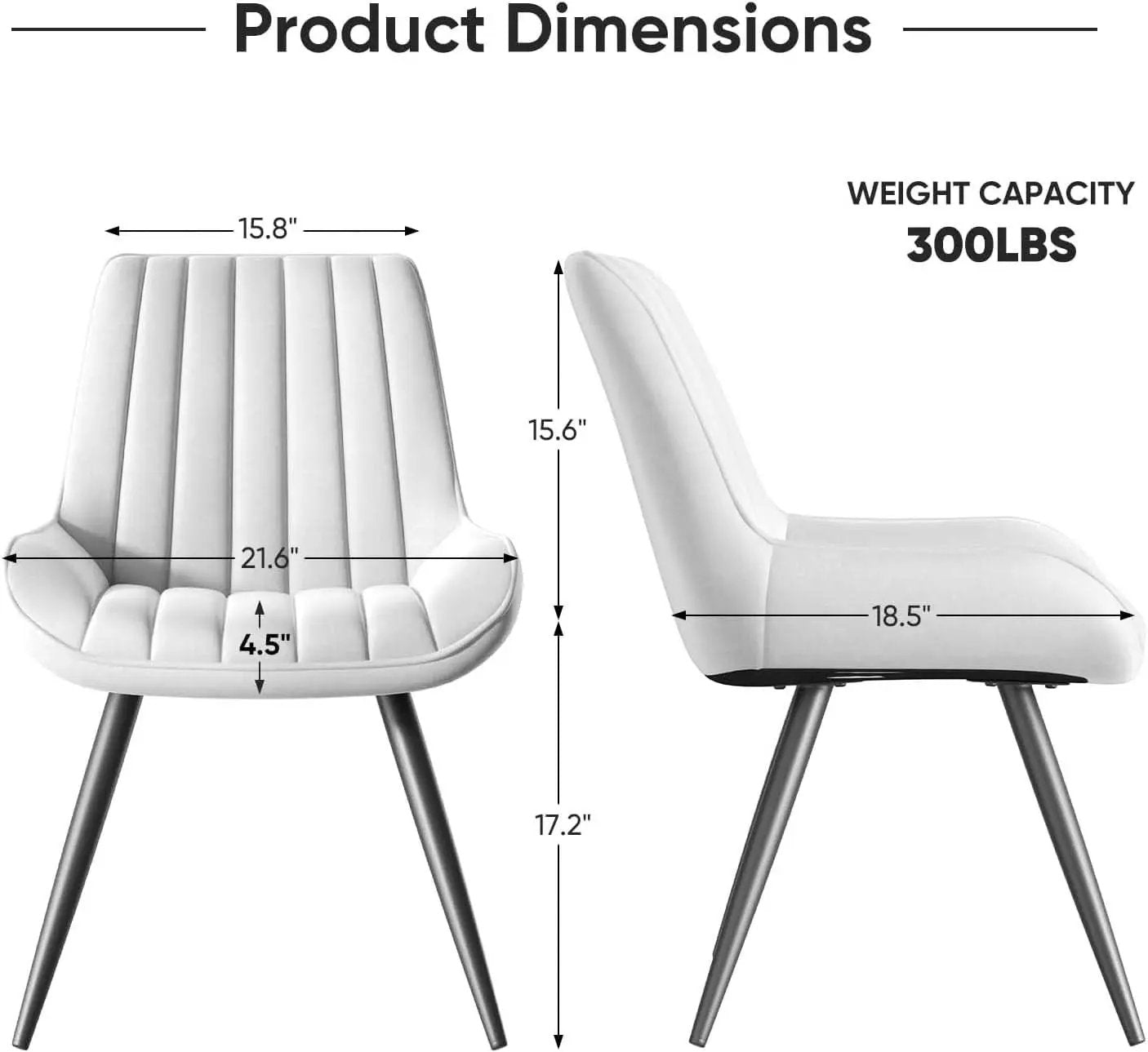 White Upholstered Dining Chairs With Thick Cushions from PriceLows™