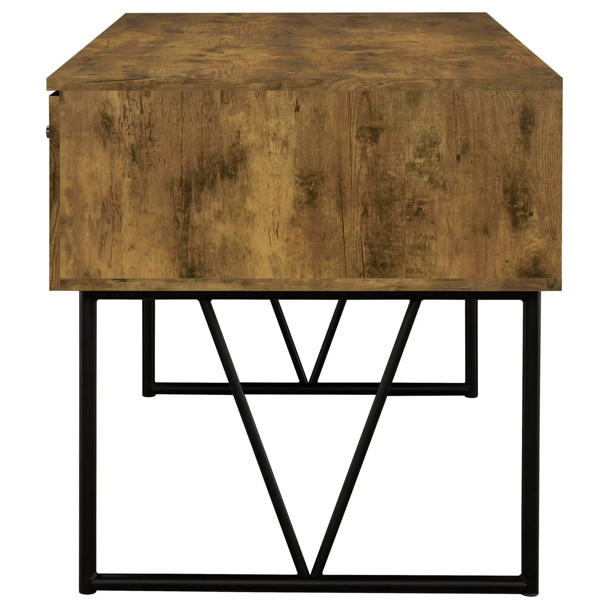 Analiese 63-inch 4-drawer Writing Desk Rustic Nutmeg | 63 x 28.75 x 30.5 in | Engineered Wood & Metal | Home Office