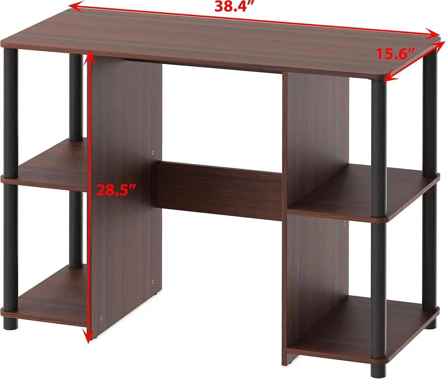 38 Inch Home Office Desk With Double Sided Shelves Cherry from PriceLows™