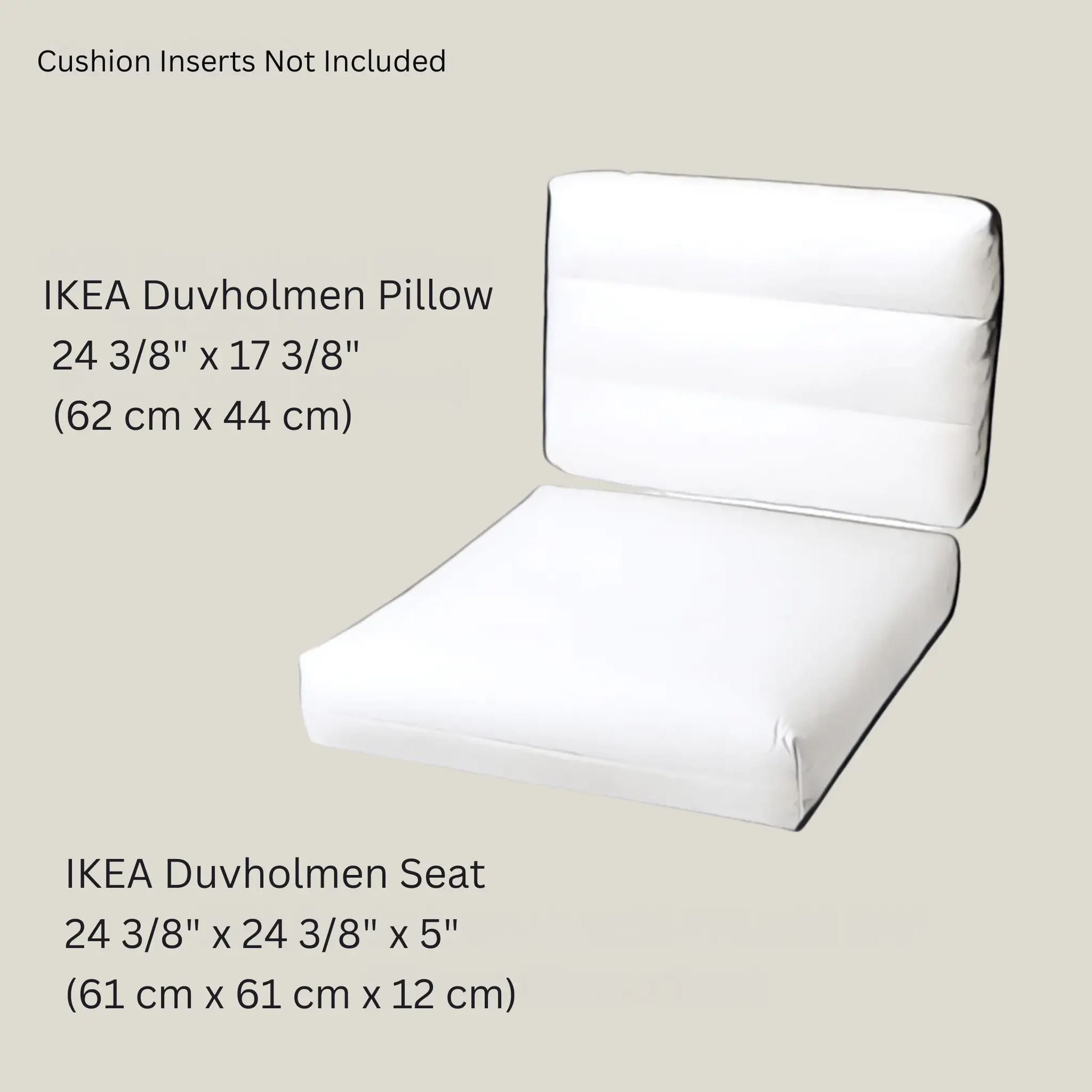 Beige Stripe Cushion Covers Compatible with IKEA DUVHOLMEN | Outdoor Replacement Covers | Patio Slipcovers from PriceLows™