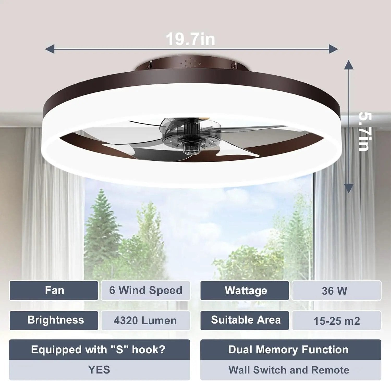 Smart Bladeless Ceiling Fan With Remote And LED Lights from PriceLows™