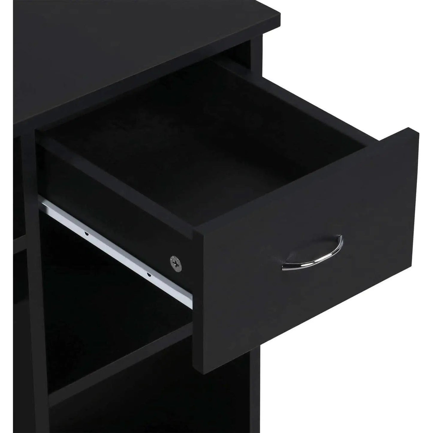 Black Wooden Computer Desk With Storage Drawer Cpu Stand from PriceLows™