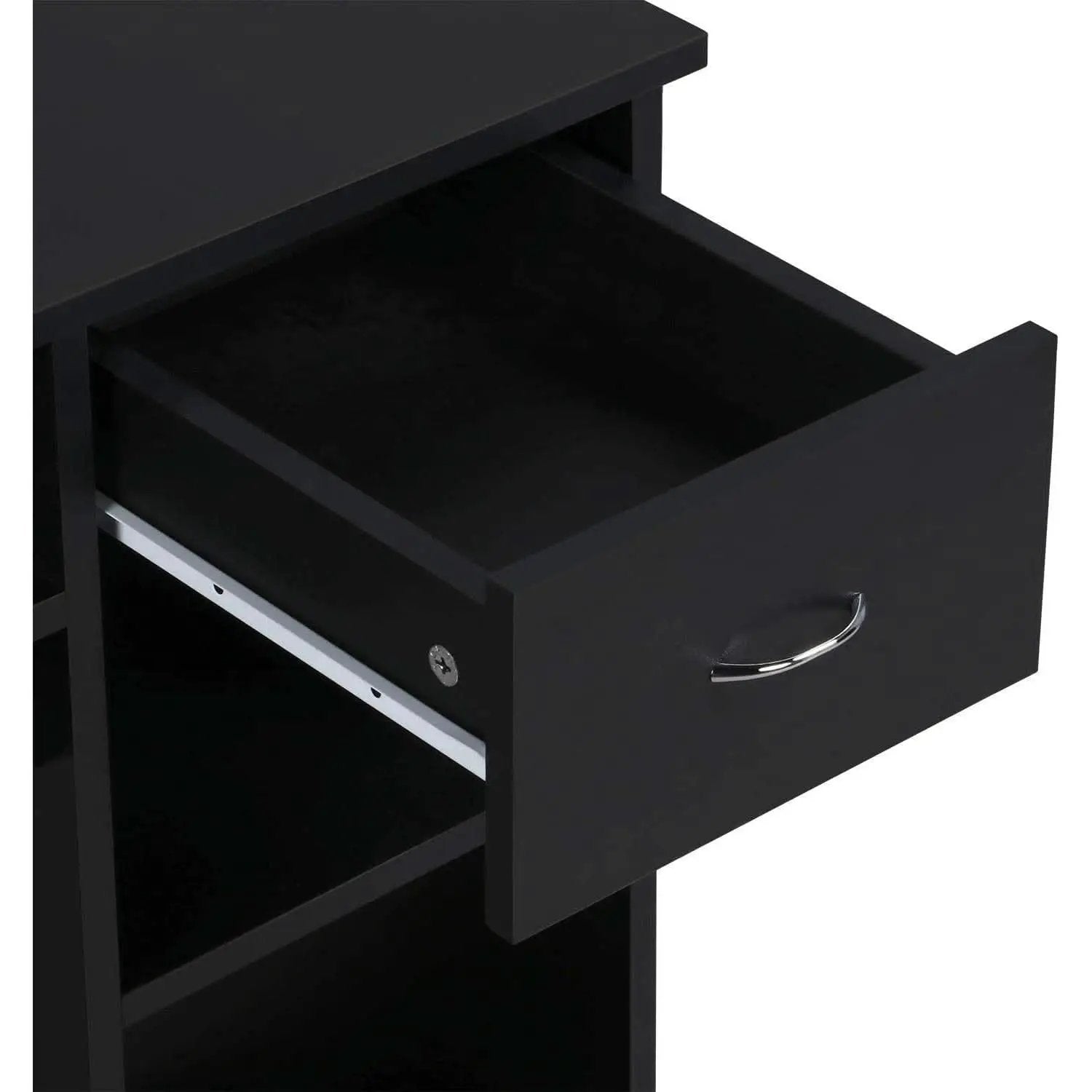 Black Wooden Computer Desk With Storage Drawer Cpu Stand from PriceLows™