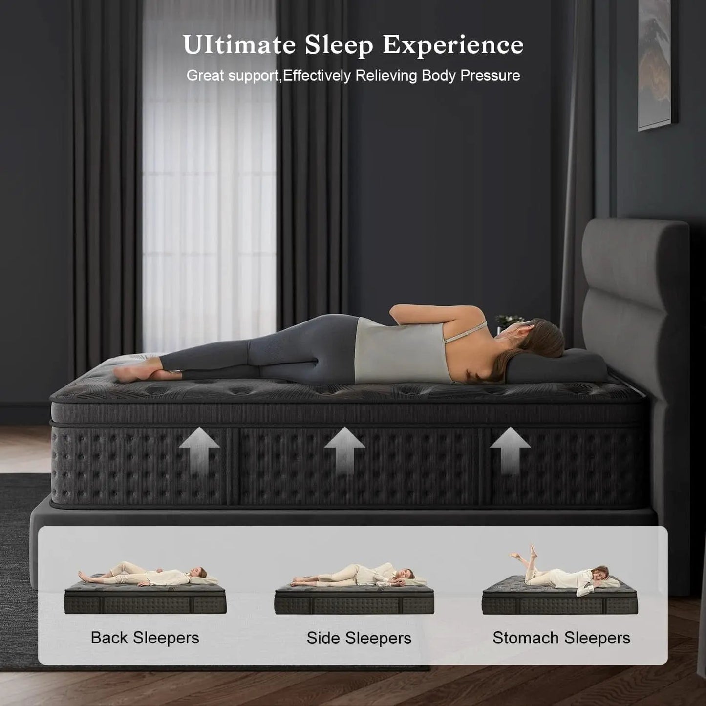 Queen 12 Inches Hybrid Memory foam Mattress CertipurUS from PriceLows™