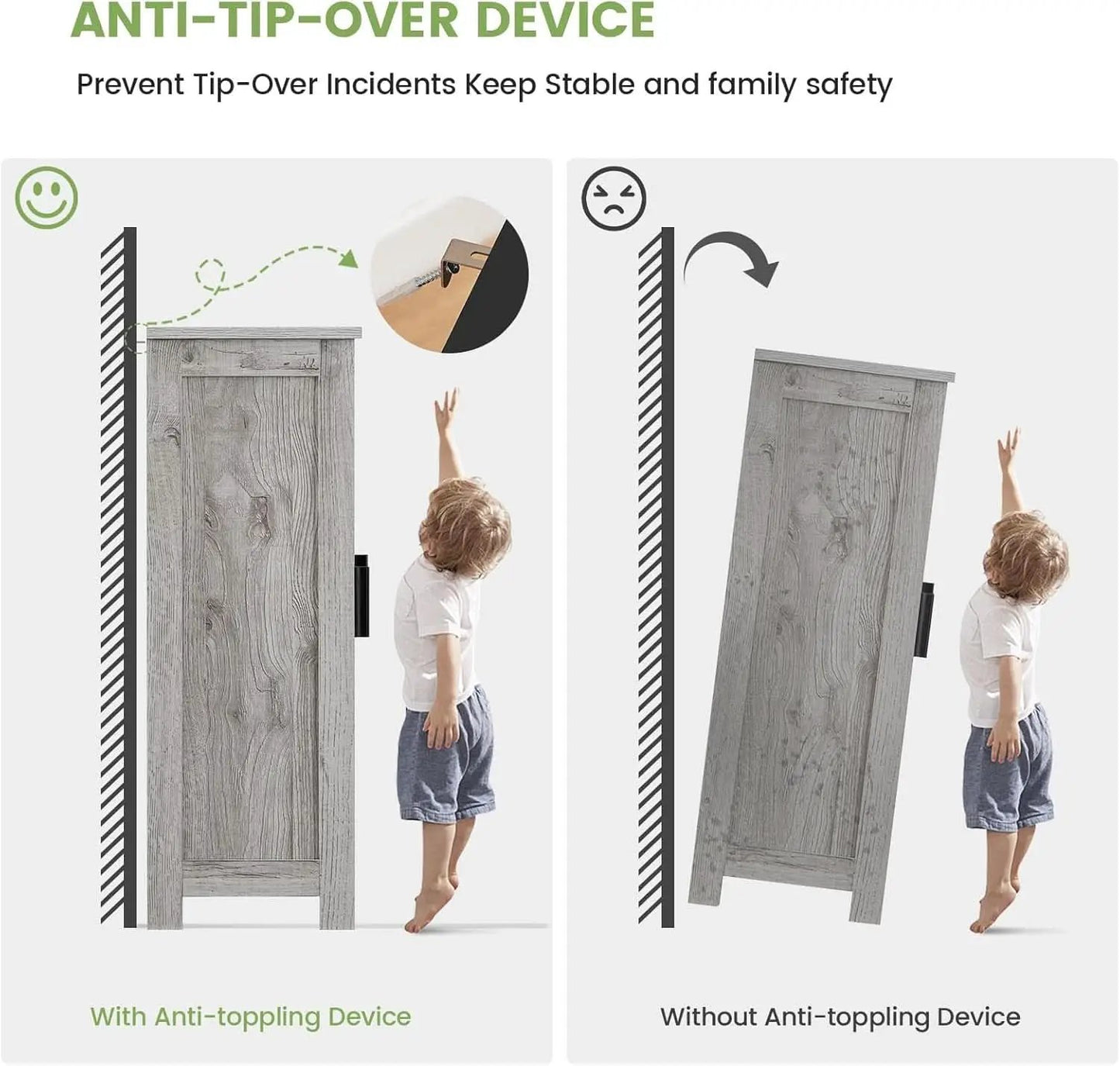 Grey Storage Cabinet With 2 Doors And 4 Adjustable Shelves from PriceLows™
