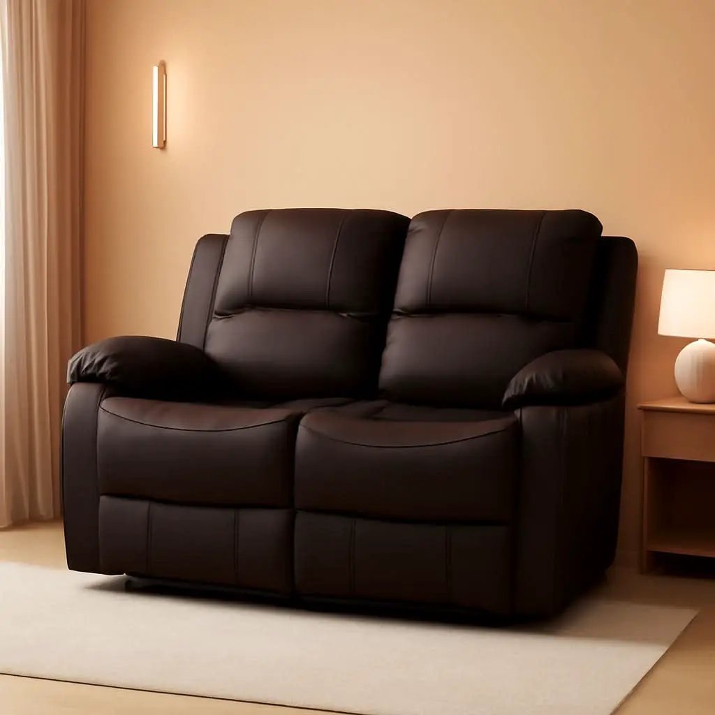 58 Inch Double Wall Hugger Theater Recliner Sofa, Chocolate from PriceLows™