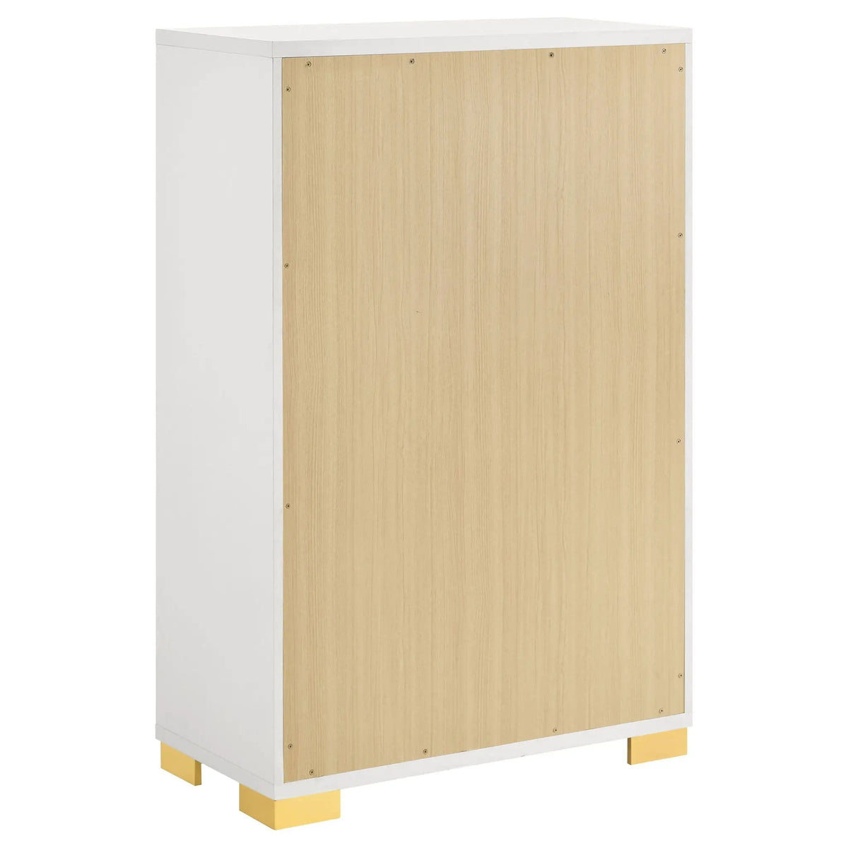 Marceline 5-drawer Bedroom Chest | 31.5 x 16.25 x 49.5 in | Engineered Wood & Metal | White