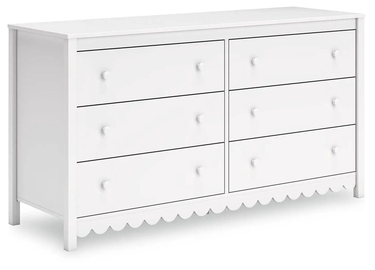 Hallityn Six Drawer Dresser | 60.75 x 19.84 x 32.72 in | Engineered Wood & Mdf | White