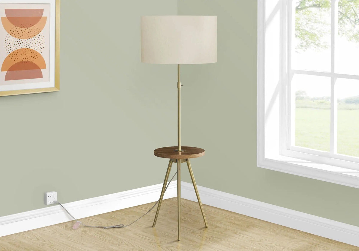Floor Lamp Lighting | 2 Pieces | Walnut & Metal | Home