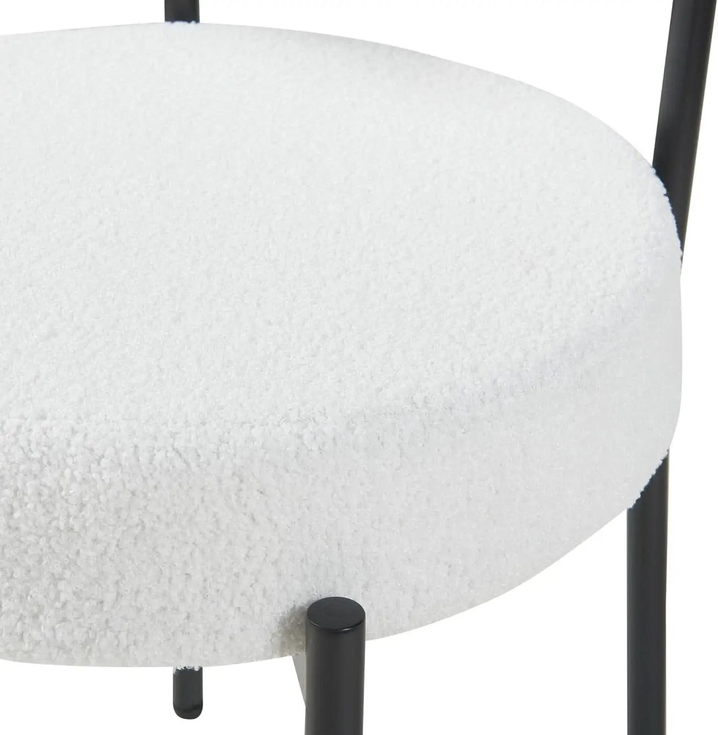 White Boucle Dining Chairs Set Of 2 For Dining Room from PriceLows™