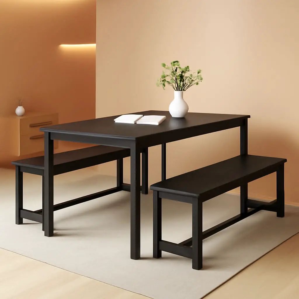 Rectangular Dining Table And Chairs Set Four Modern Wood from PriceLows™