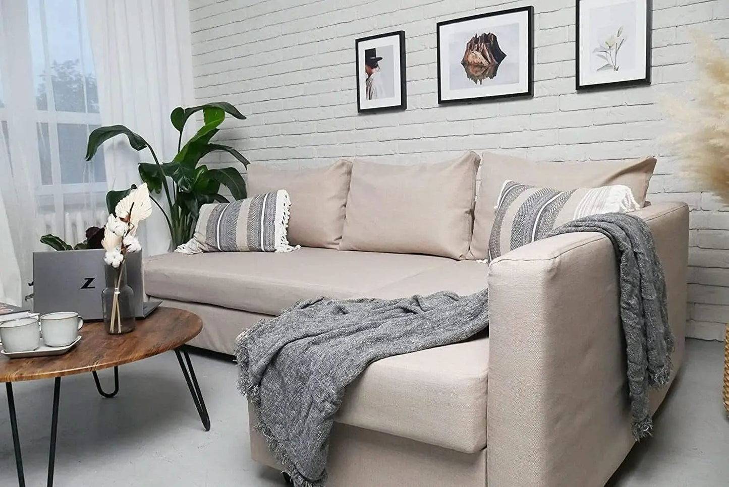 Friheten Slipcover For IKEA Sofa Bed Light Khaki Snug Fit from PriceLows™