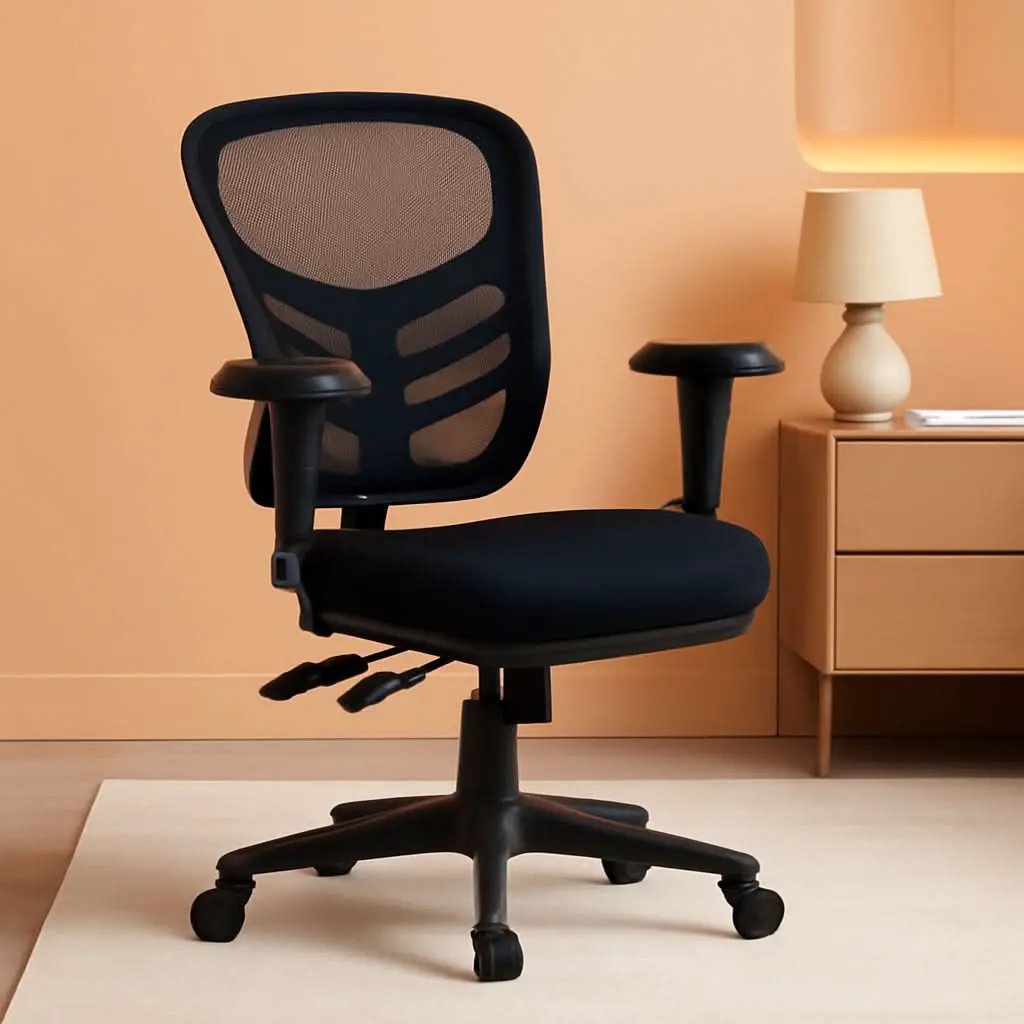 Ergonomic Mesh Office Chair With Adjustable Lumbar Black from PriceLows™