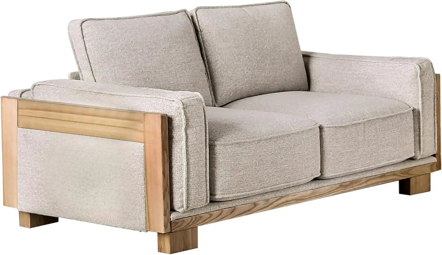 Oran Modern Sofa Set With Track Arms Light Brown Living Room from PriceLows™