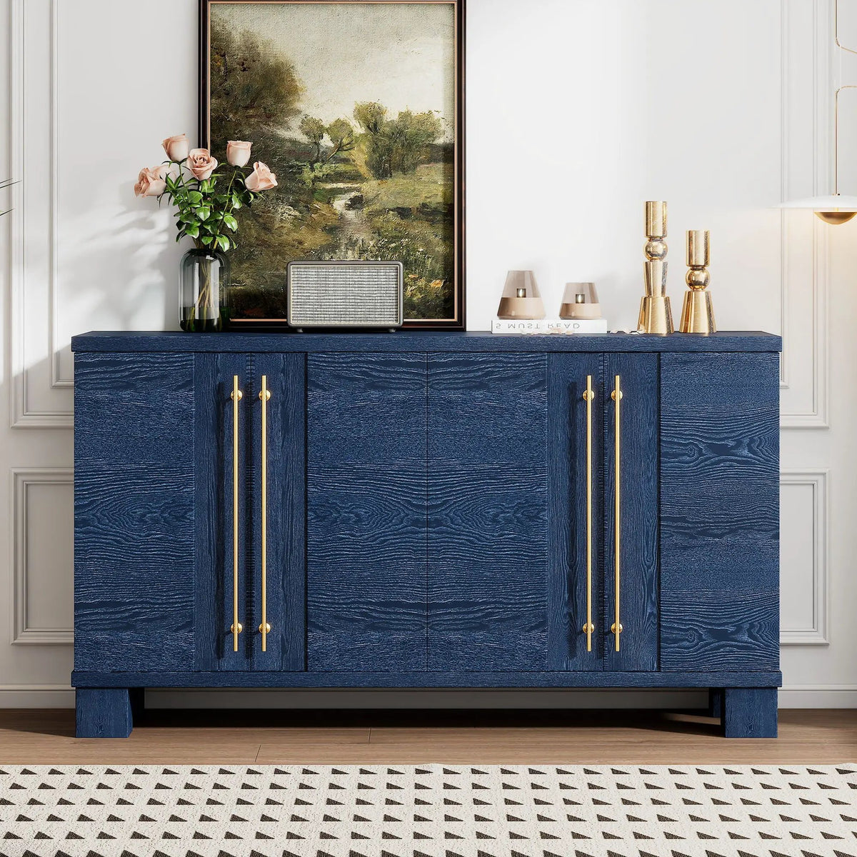 Sideboard | 3 Adjustable Shelves | Wood Grain Finish