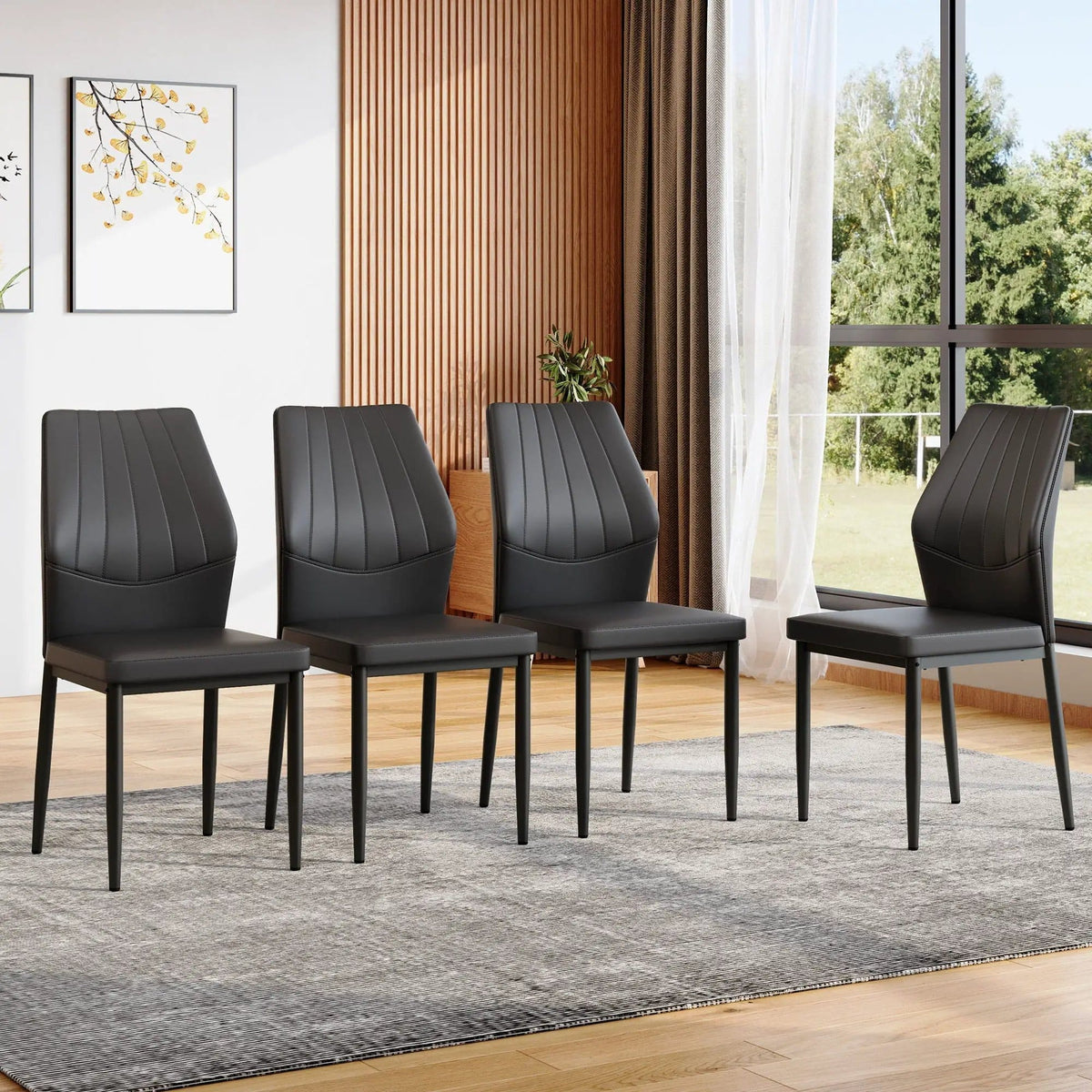 Dining Chairs With Shell Pattern, Comfort And Style Chair Set | 2 Pieces | Fabric & Metal | Dining Room