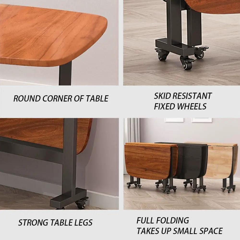 Forty Seven Inch Drop Leaf Folding Dining Table Solid Wood from PriceLows™