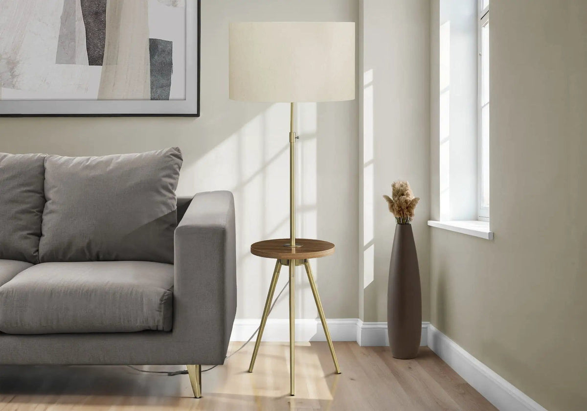 Floor Lamp Lighting | 2 Pieces | Walnut & Metal | Home