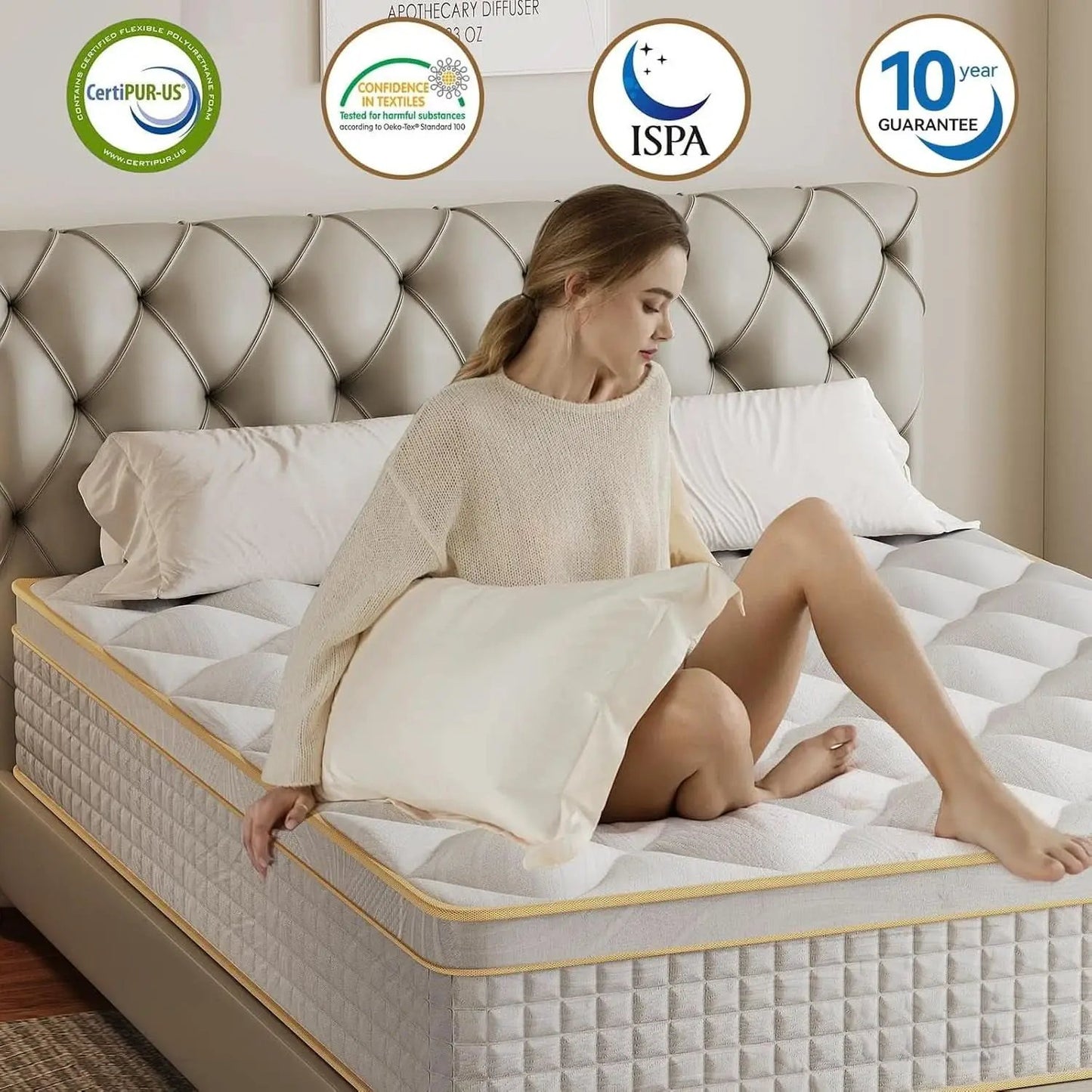 King Hybrid Mattress Twelve Inches CertipurUS Memory Foam from PriceLows™