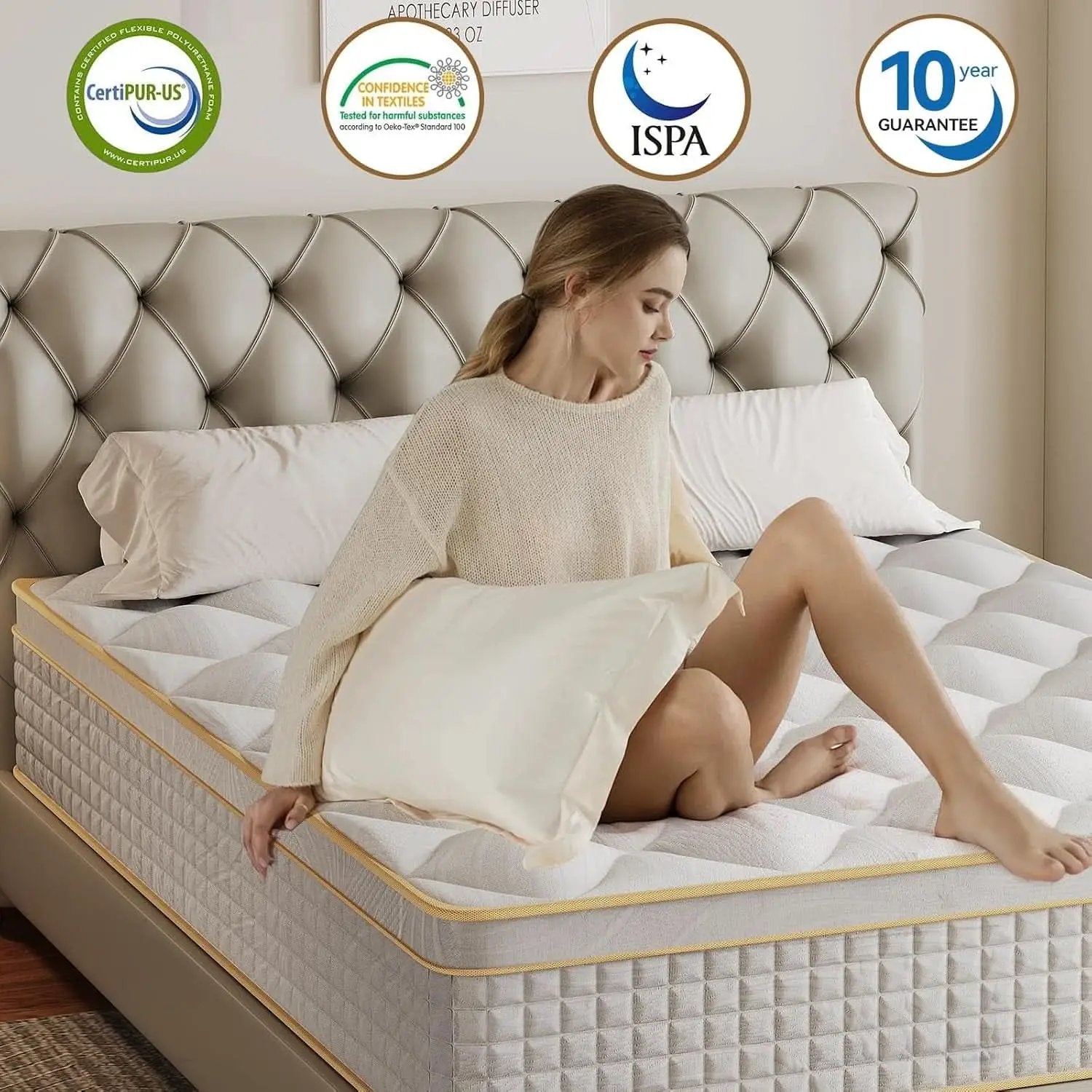 King Hybrid Mattress Twelve Inches CertipurUS Memory Foam from PriceLows™