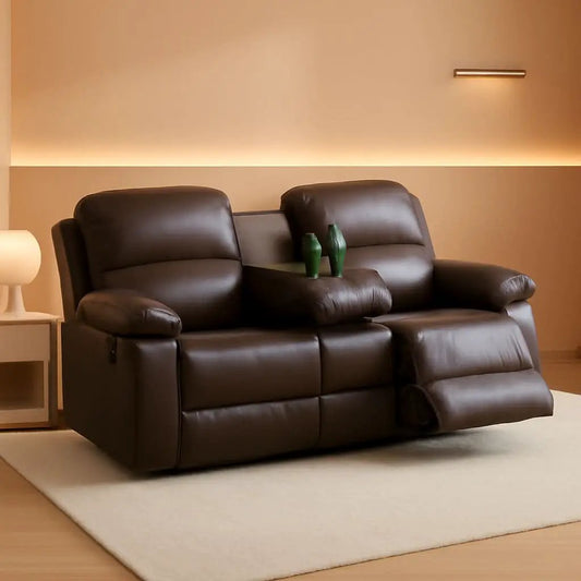 Leather Recliner Sofa Set Brown 3 Seater And Loveseat from PriceLows™