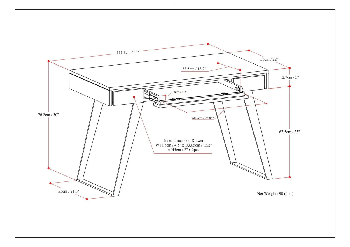 Lowry Handcrafted Desk | 5 Pieces | Metal | Home Office