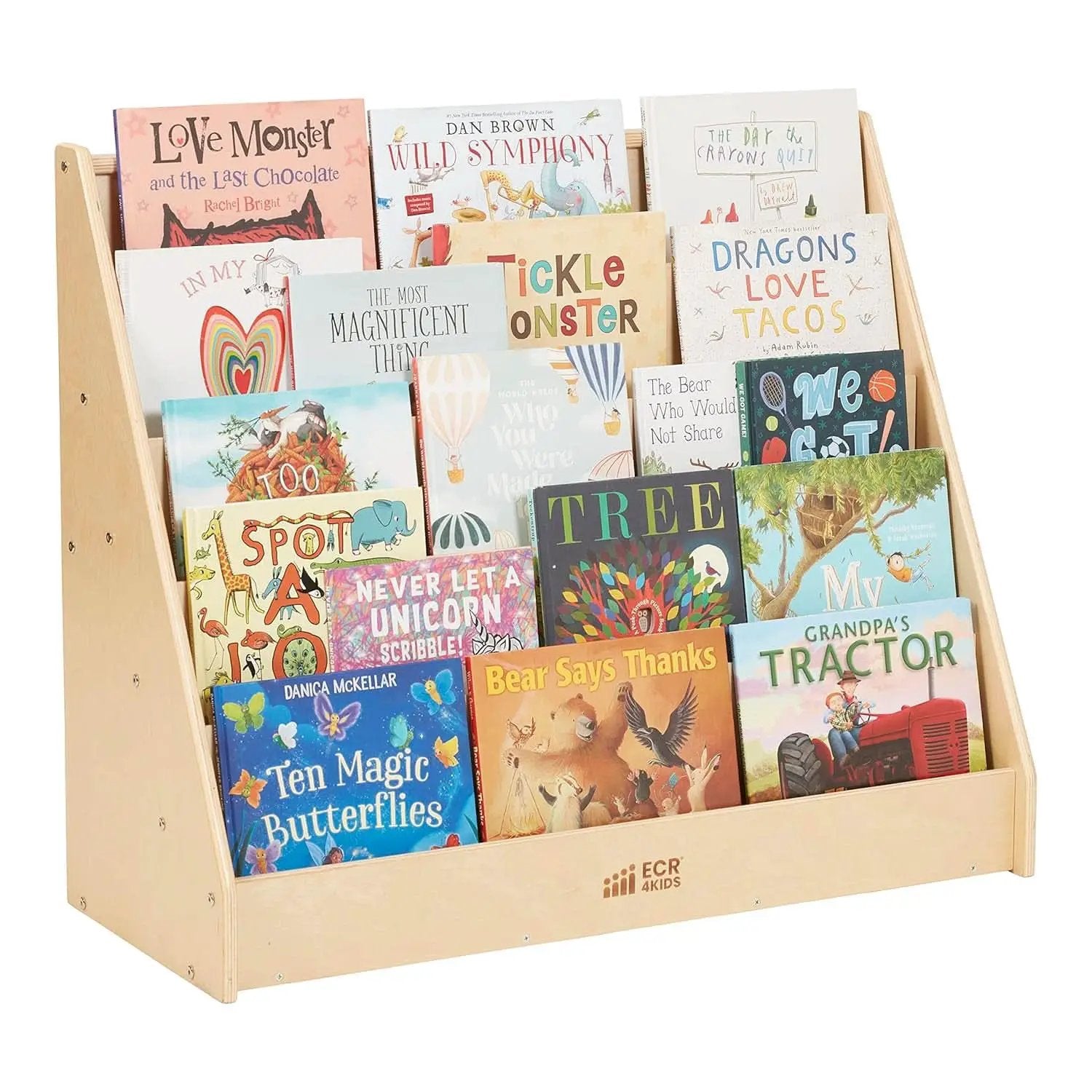 Natural Wood Single Sided Book Display Classroom Bookshelf from PriceLows™