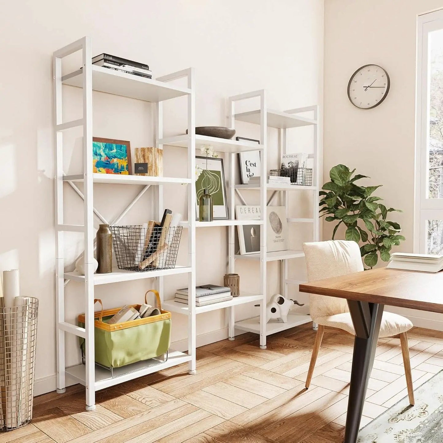 White 11 Shelf Open Display Bookcase For Home Office from PriceLows™
