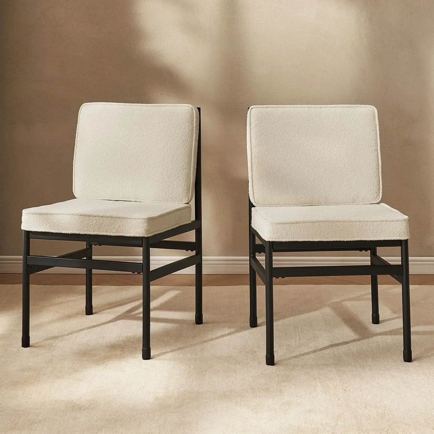 Black Dining Chairs With Removable Cushion Covers Set Of 2 from PriceLows™