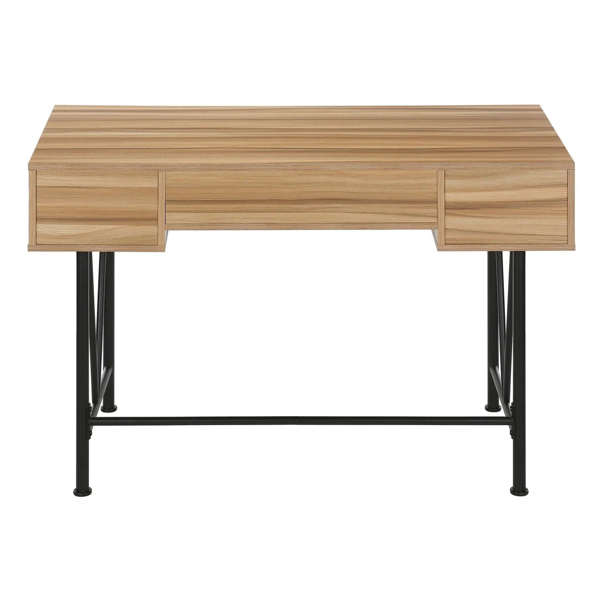Transitional Computer Desk | Stylish Thick Paneled Design | Two Side Drawers | 30.5 Inch Height