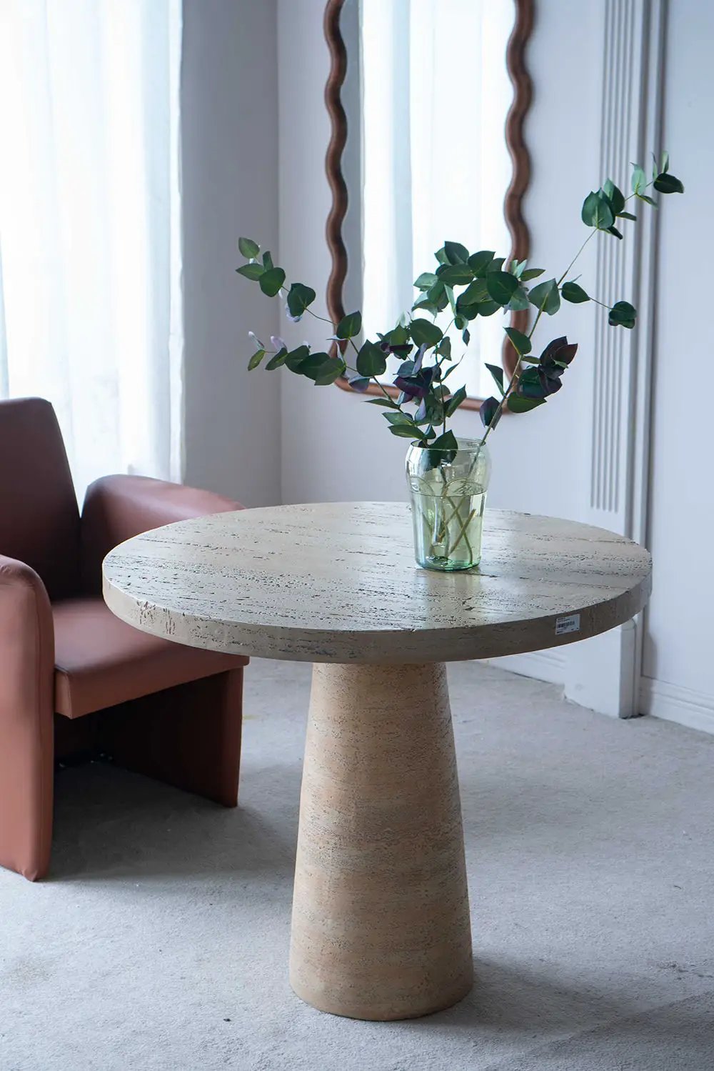 Round Pedestal Dining Table | 36 Inch Diameter | Magnesium Construction | Compact Size