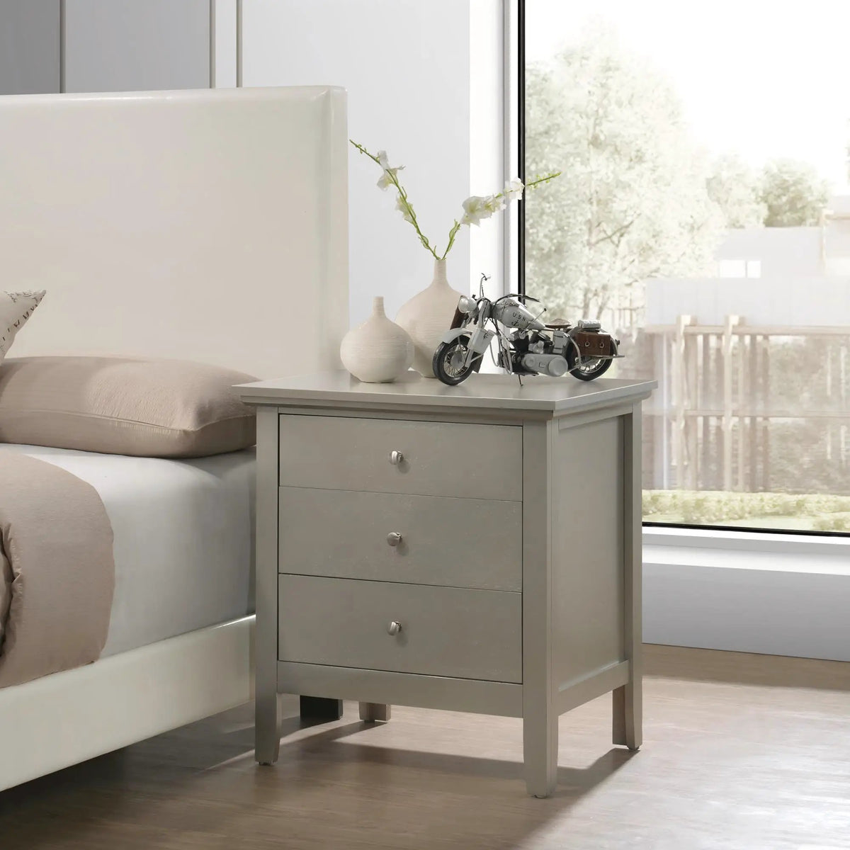 3 Drawer Nightstand | Real Wood Veneer | Dovetail Joints | Fully Assembled