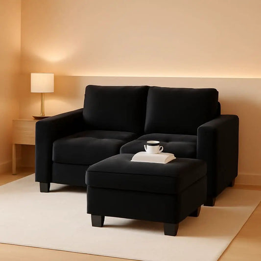 Velvet Modular Sectional Sofa Storage And Reversible Chaise from PriceLows™